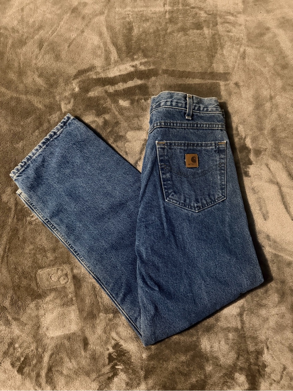 Carhartt Men's Dark Blue Relaxed Straight Jeans